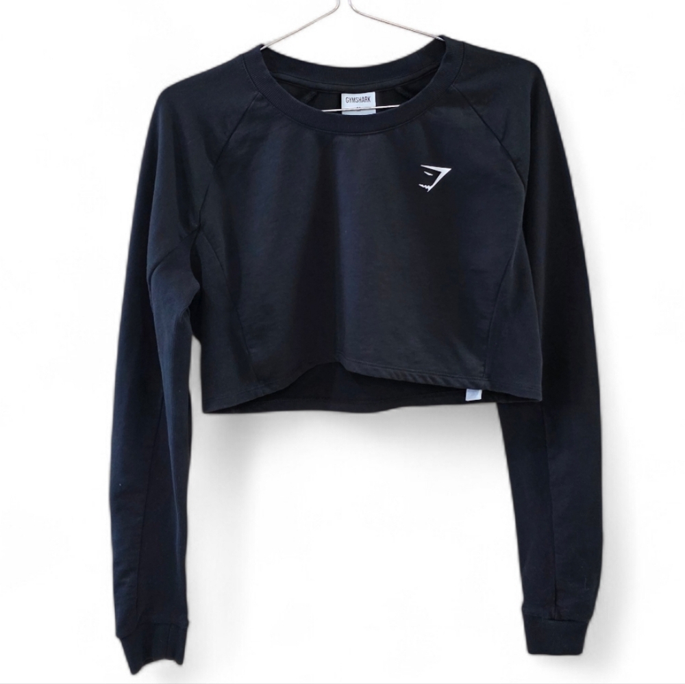 Gymshark black and white crop crew neck sweatshirt size M - Picture 5 of 12